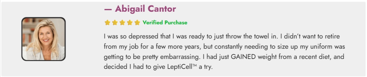 LeptiCell Customer Review